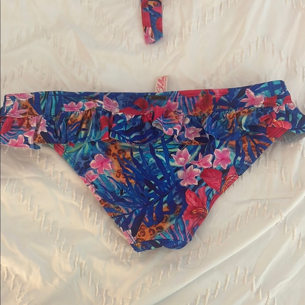 2Chillies Tropical Floral Bikini - Blue and Pink - Picture 9 of 10